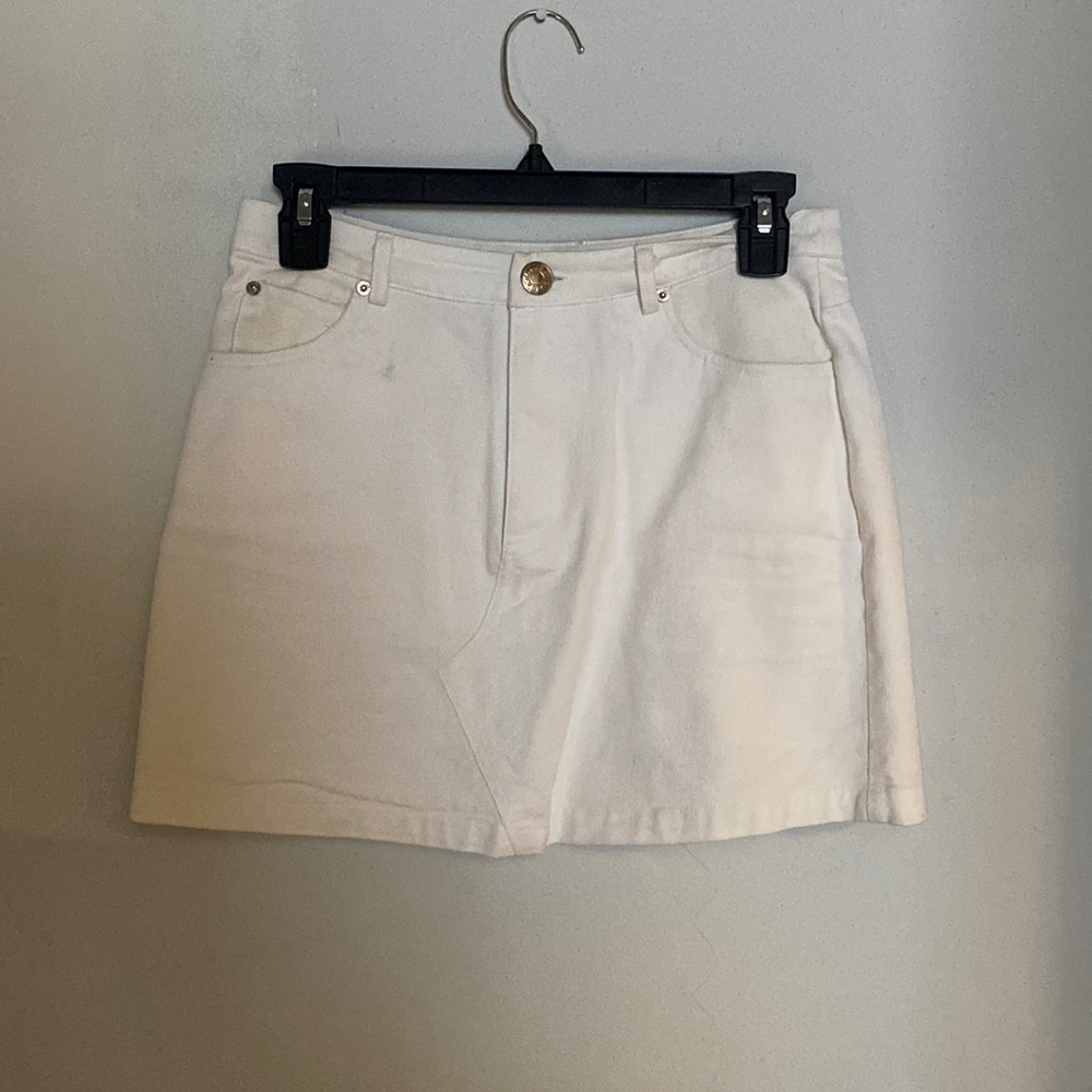 White Jean Skirt